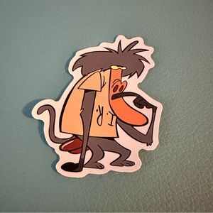 5/$10 IR Baboon Cartoon 90s Sticker